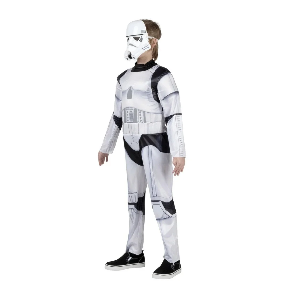 Star Wars Stormtrooper Costume Boys Size Large 10/12 Jumpsuit Mask Jazwares NIB